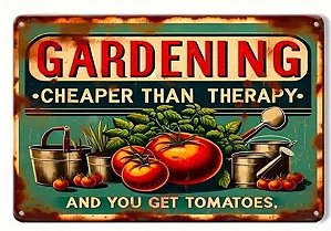 Placa de Jardim de Metal - Estilo Vintage