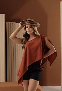 Short 2 botões forrados Linho Rústico