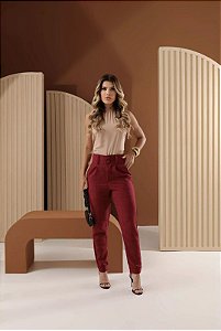 Calça Skynny Forrada Linho Rústico