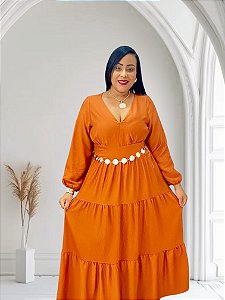 Vestido longo manga