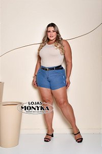 Short jeans com cinto