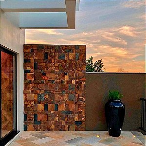 Mosaico de Pedra Ferro Variado - ref. 3737pf  - ( preço /placa )