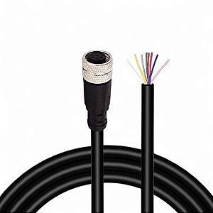 Cabo M12 Fêmea 8 Pinos 5m Flamar - CD112M PVC/PUR