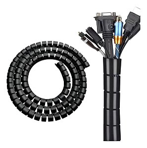 Organizador Cabos Espiral 6m - Preto 12mm 1/2