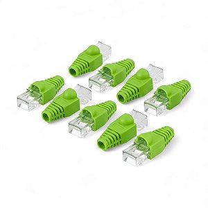 Kit 9 Conector Rj45 com Capa Verde