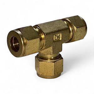 União Tee Latão Compressão DK-LOK - DT-12M-S Tubo 12mm