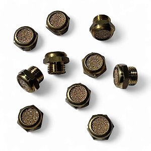 Kit 10 Silenciador Ar Pneumatico Compressor - Rosca 1/4