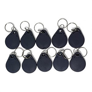 Kit Com 10 Chaveiros Tag Cinza Universal Rfid 125khz Atacado