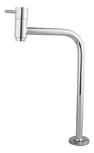 Torneira Cuba Alta Banheiro Link 90 Graus Luxo Prata Cromada