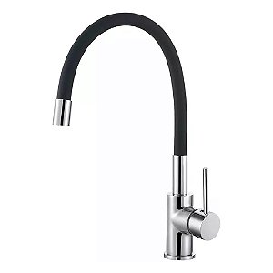 Torneira Monocomando Cozinha Flexível Preto