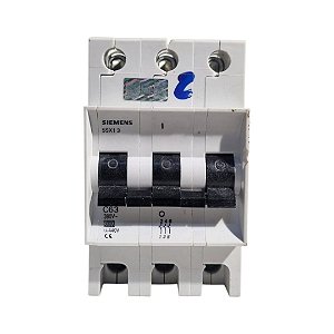 Disjuntor Siemens 5sx1 363-7 3p 63a Curva C 3ka 380v