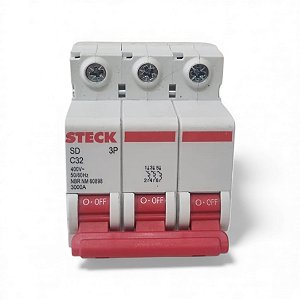 Disjuntor Tripolar 32a curva C Sdd63c32 Steck 400V
