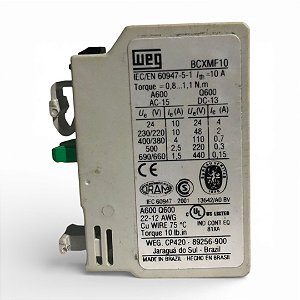 Kit 7 unid Bloco De Contato Aux Frontal Weg 1na Bcxmf-10