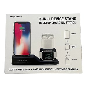 Suporte dispositivo 3 em 1 estação carregamento - Merkury