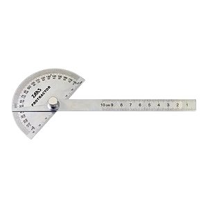 Transferidor De Graus Ângulos Inox 180 Graus Meia Lua Zaas