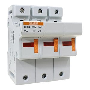 Porta Fusível Metaltex 14x51mm 3 Polo 63 Amperes