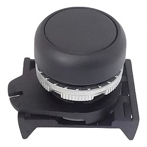 Botão Pulsante Preto Giovenzana - PPRN8 Faceado 22mm