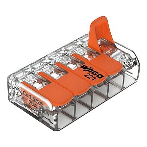 Conector Wago Compacto Emenda 5 Fios 221-415 - Kit 10 Pcs