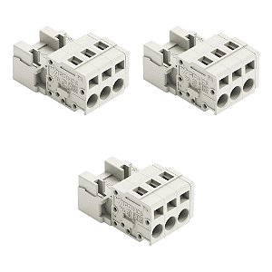 Conector Macho Wago 721-603 1 Condutor 3 Polos 3 Peças