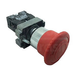 Botao De Emergencia 1nf Vermelho C/ Trava M20-1b