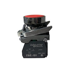 Botão Metal com LED Schneider 24v 1na+1nf XB4BW34B5 Red