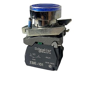 Botão Azul Metálico 24v Na+nf Xb4bw36b5 Schneider