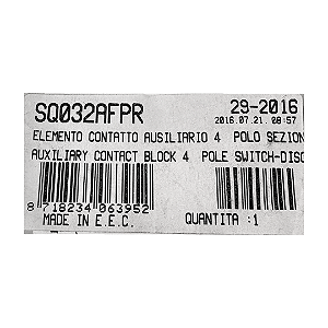 Bloco Contato Auxiliar Giovenzana - SQ032AFPR Tipo R