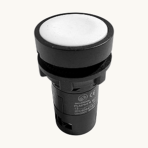 KIT 5 Botão Pulsador 22mm Branco Giovenzana - PLMPN5.N