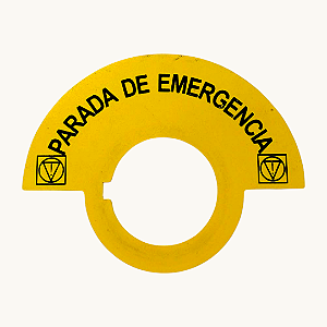 Kit 10 Etiqueta Emergencia Amarela para Botoeira - 22mm NR12