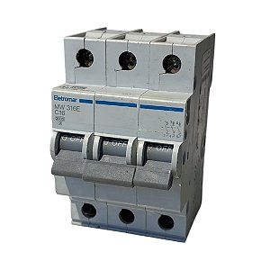 Disjuntor Termomagnético Tripolar 3 polos de 16A MW316E C16