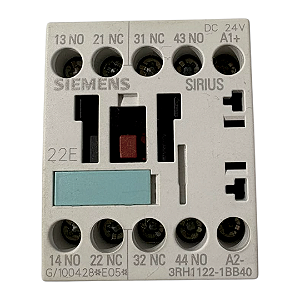 Contator Auxiliar Siemens - 3RH1122-1BB40 2NA 2NF 24V