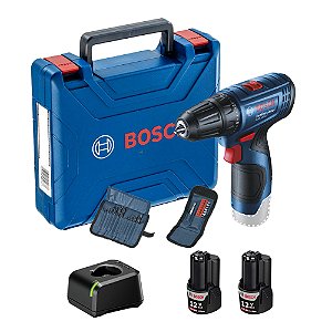 Parafusadeira Bosch GSR 120-LI com 2 Baterias, Acessórios e Maleta