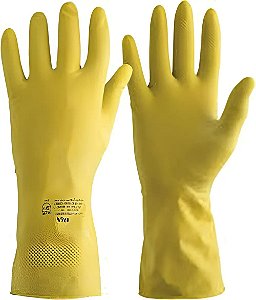 Luva de Látex WK37 Flocada Amarela – Tamanho 10 (GG) – Worker