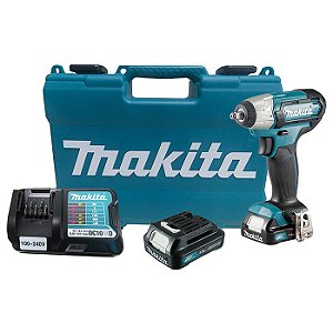 Chave de Impacto a Bateria Makita TW140DWYE 12V CXT 3/8" 140Nm com 2 Baterias 1,5Ah, Carregador e Maleta