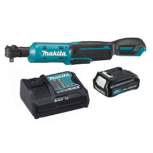 Chave de Catraca a Bateria Makita WR100DSA 12V CXT 47,5Nm com Bateria 2,0Ah, Carregador e Bolsa
