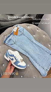 Vestido jeans brilhoso