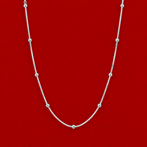 Colar Bolinhas 50cm em Prata 925