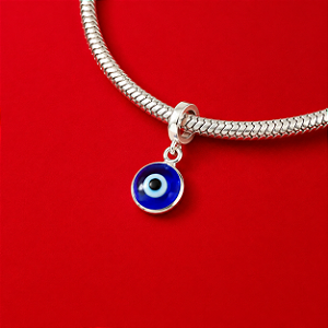 Berloque Olho Grego Azul em Prata 925