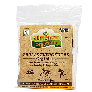 Barra Energética de Banana Orgânica Alimentar Pacote 3x30 g