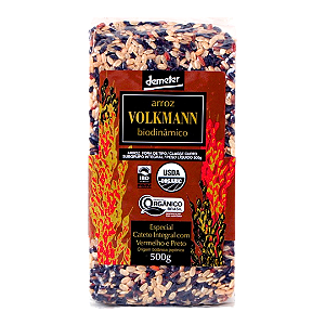 Arroz Cateto Integral Com Vermelho E Preto Orgânico Biodinâmico À Vácuo Volkmann 500 g