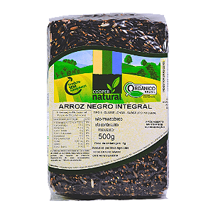 Arroz Negro Integral Orgânico À Vácuo Coopernatural 500 g