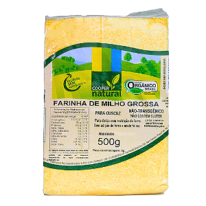 Farinha de Milho Amarela (Cuscuz) Orgânica À Vácuo Coopernatural 500 g