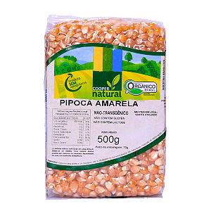 Milho de Pipoca Amarela Orgânica À Vácuo Coopernatural 500 g