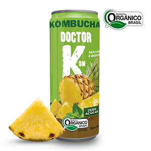 Kombucha Orgânica Zero Açúcar Doutor K Abacaxi Com Menta 350 ml