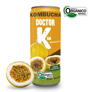 Kombucha Orgânica Zero Açúcar Doutor K Maracujá 350 ml