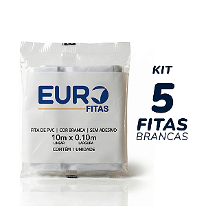 Kit 05 Unidades Fita de Pvc para Instalação de Ar Condicionado 10mx0,10m - Branca
