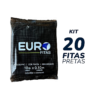 Kit 20 Unidades Fita de Pvc para Instalação de Ar Condicionado 10mx0,10m - Preta