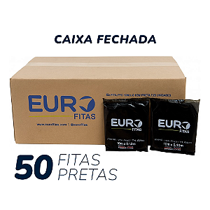 Kit 50 Unidades Fita de Pvc para Instalação de Ar Condicionado 10mx0,10m - Preta