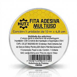 Fita Silver Tape Adesiva Multiúso 10m x 4,8cm Hutz