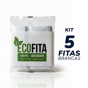Kit 05 Fitas PVC Ar Condicionado 100mm x 10m Branca EcoFita
